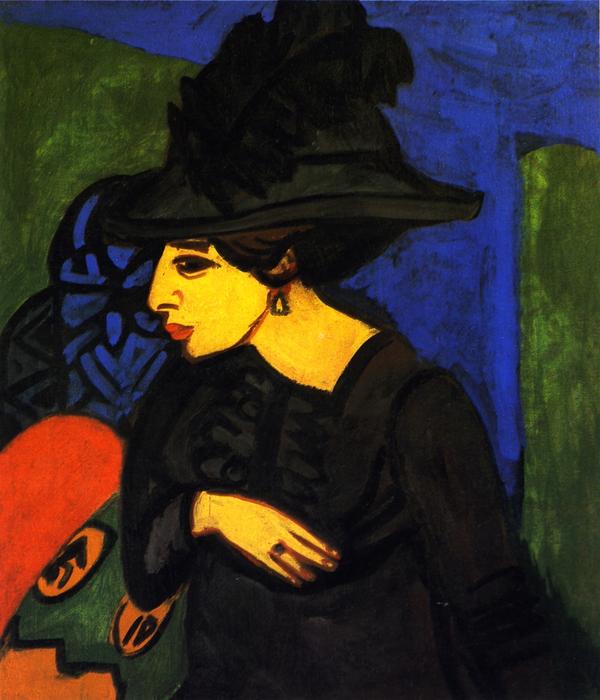 Dodo Mit Großem Federhut — Ernst Ludwig Kirchner