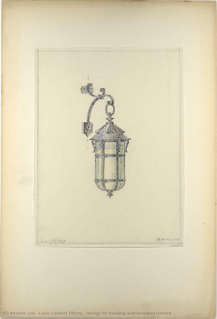 Design For Hanging Wall-mounted Lantern — Louis Comfort Tiffany