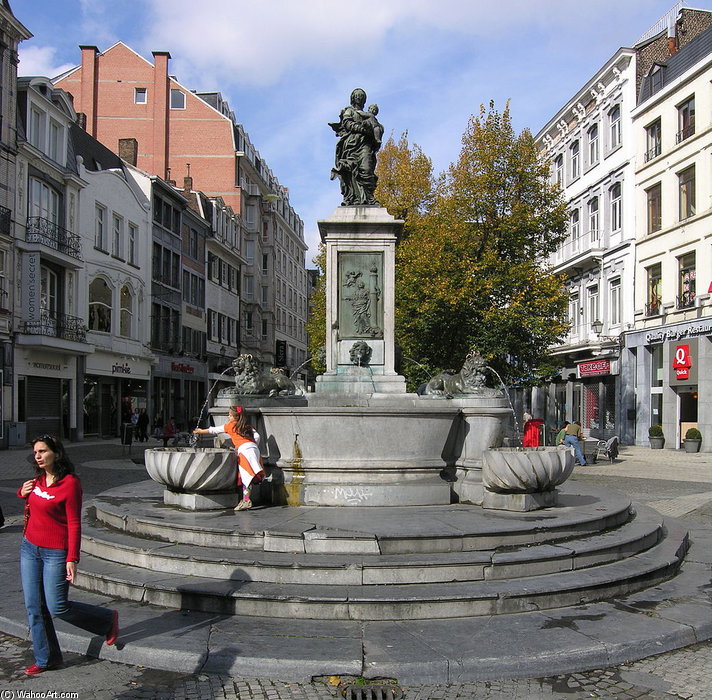 Liege , Vinave D'ile, Fountain With The Virgin By Jean Del Cour — Jean De Liège