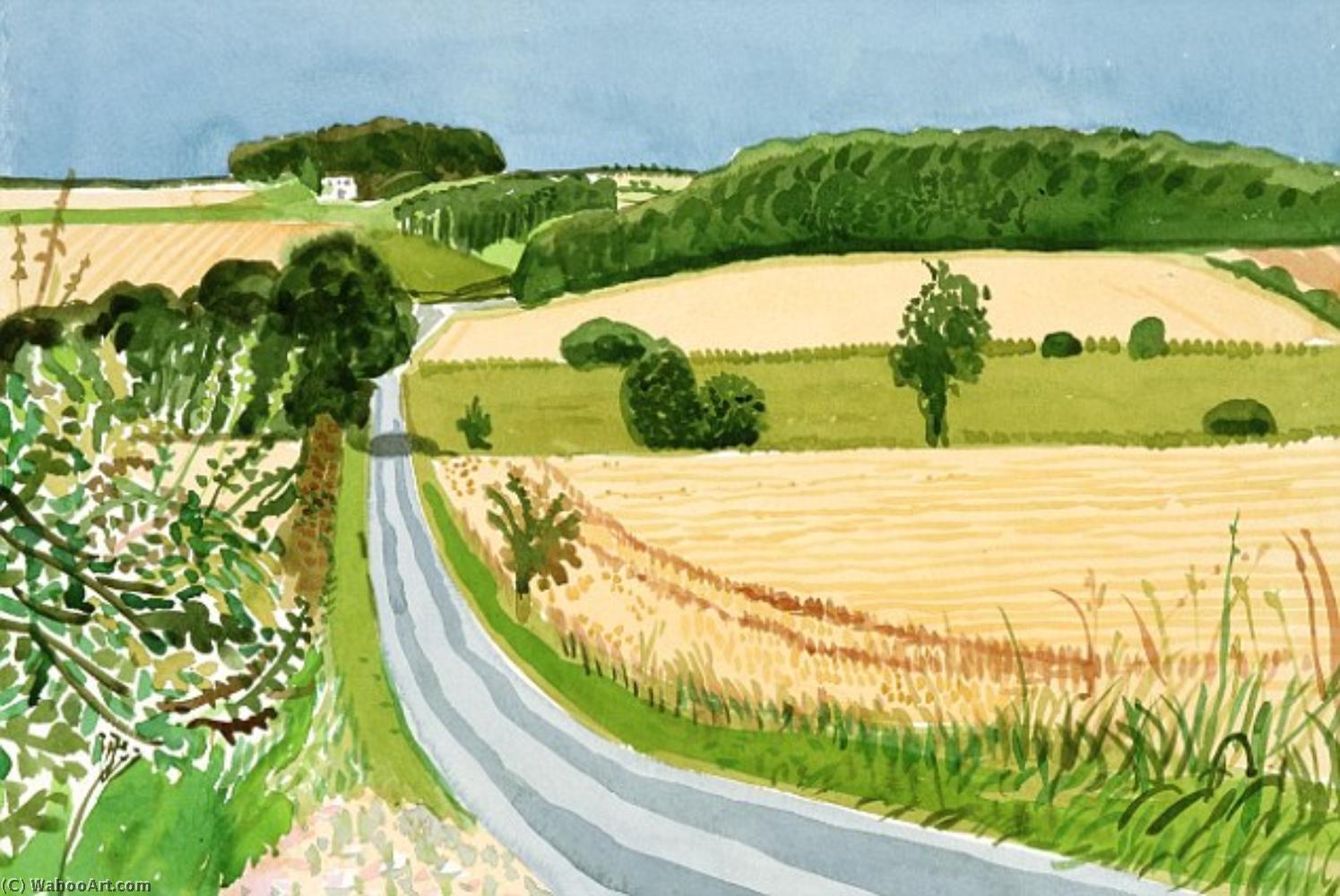 Roads And Cornfields, East Yorkshire — デイヴィッド・ホックニー