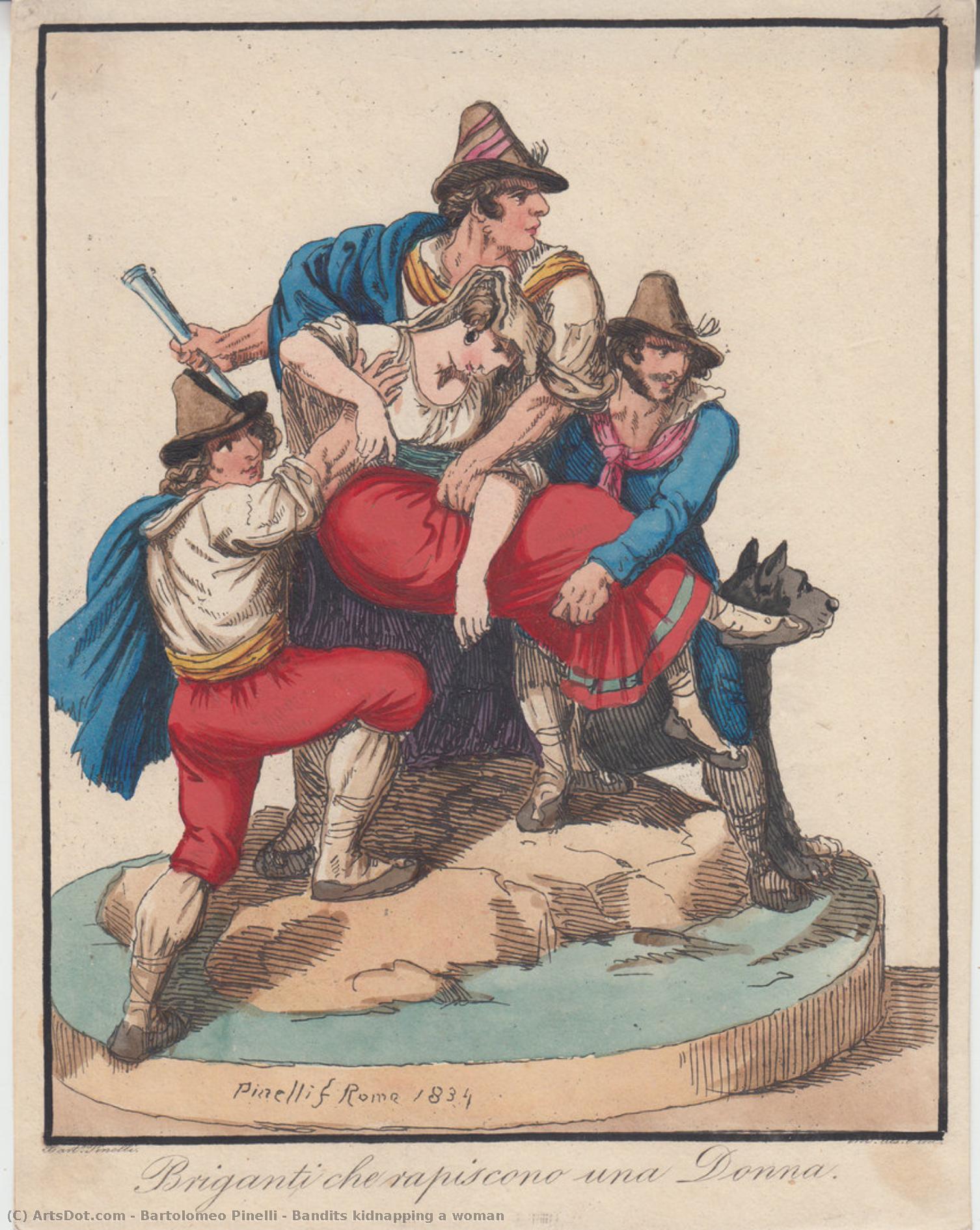 Bandits Kidnapping A Woman — Bartolomeo Pinelli