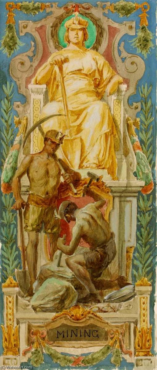 Mining (study For Panel, Old Senate Office Building) — Louis Schaettle