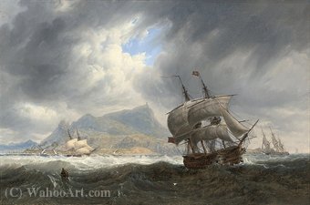 Shipping In A Heavy Swell Off Palermo — John James Wilson