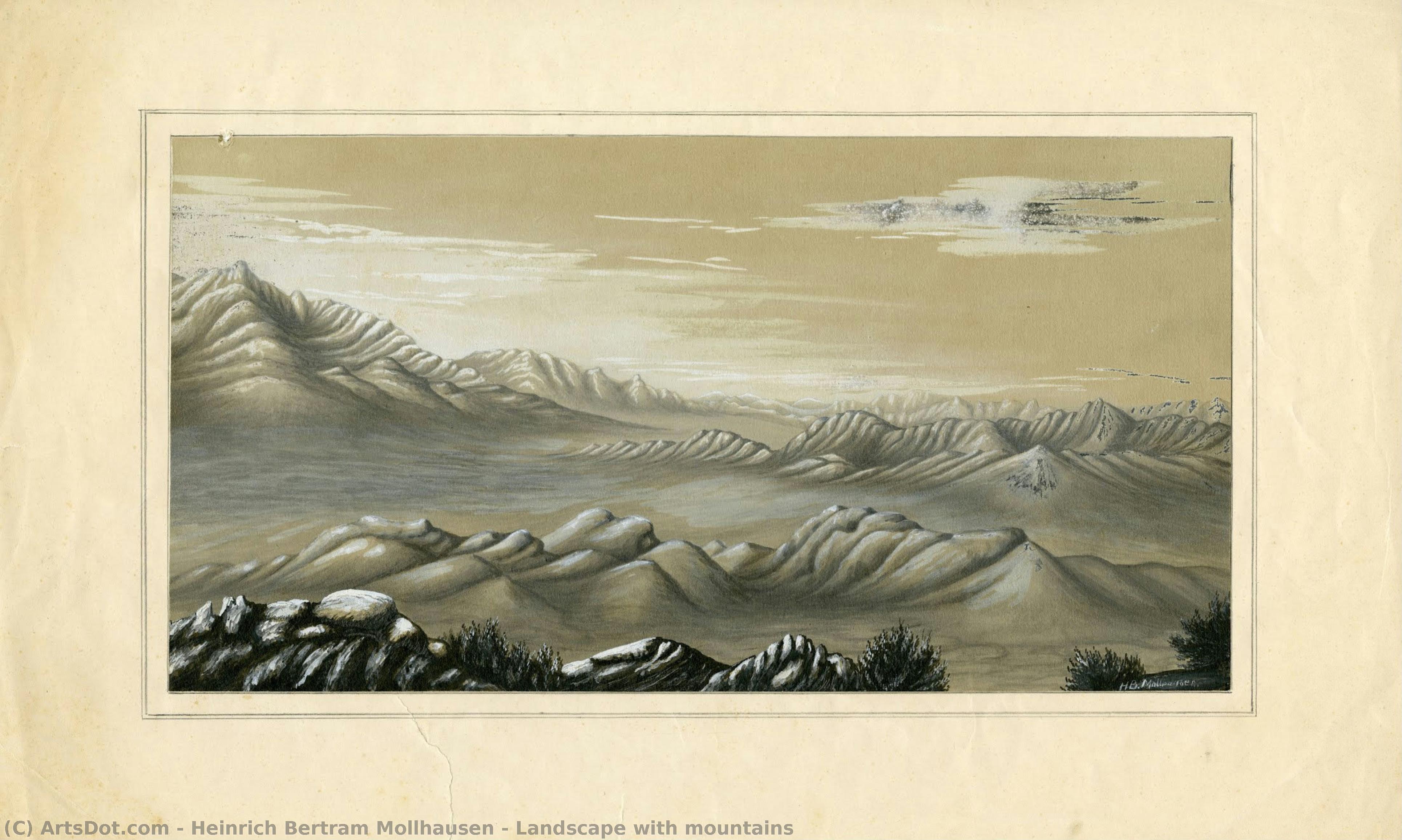 Landscape With Mountains — Heinrich Bertram Mollhausen