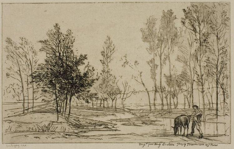 The Donkey At The Watering Place — Charles-françois Daubigny