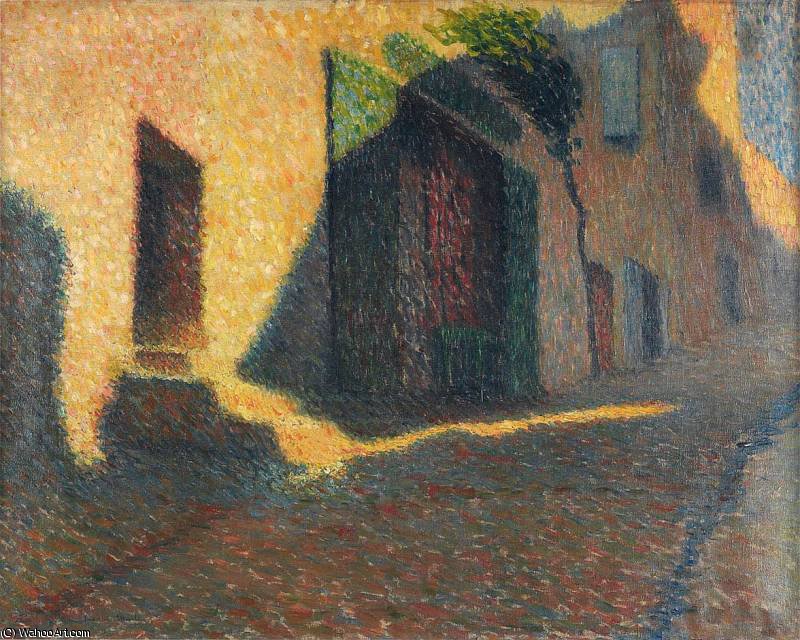 Rue Village Dans Une Hombre Violette — Henri Jean Guillaume Martin