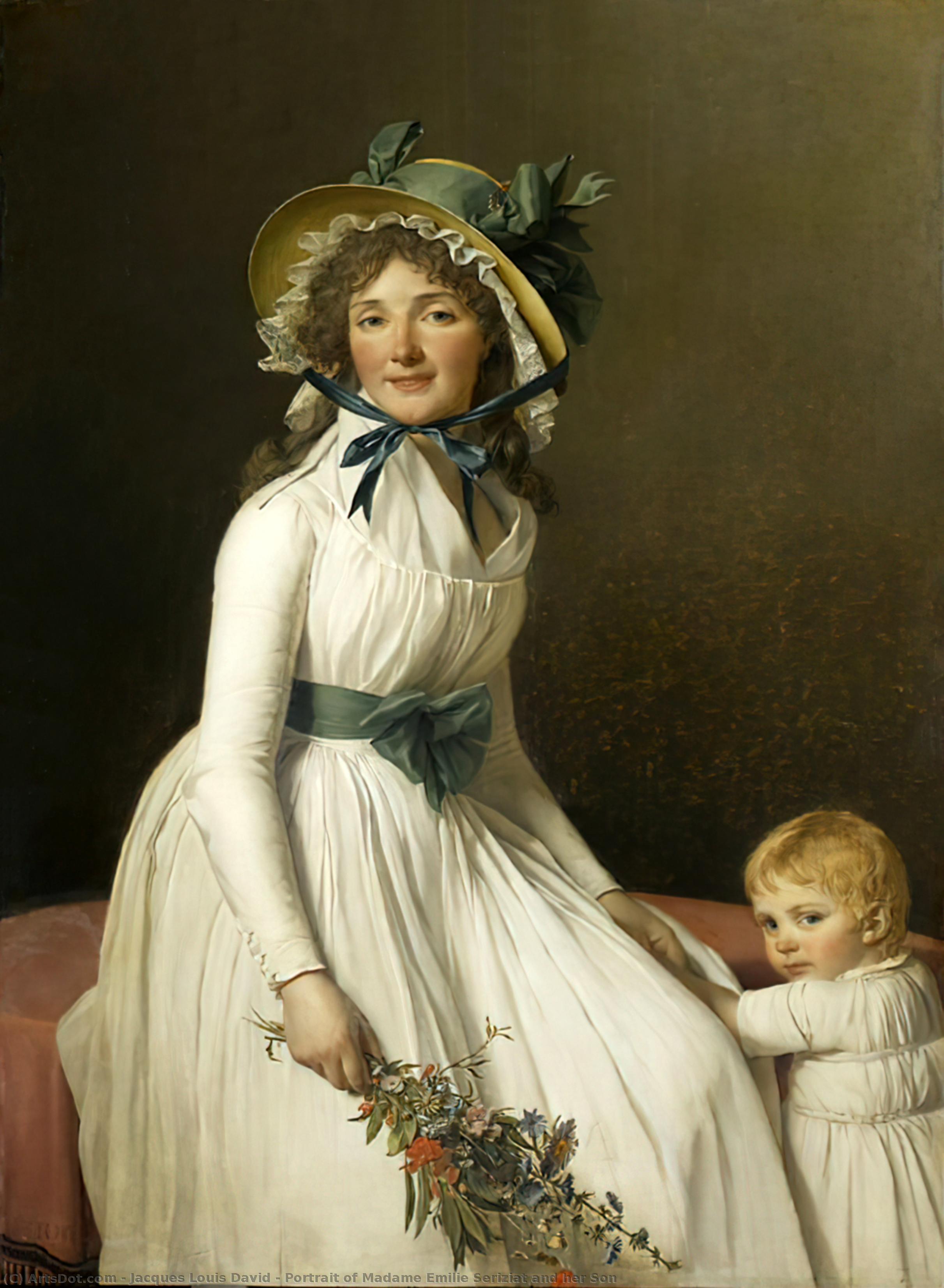 Portrait Of Madame Emilie Seriziat And Her Son — Jacques-louis David