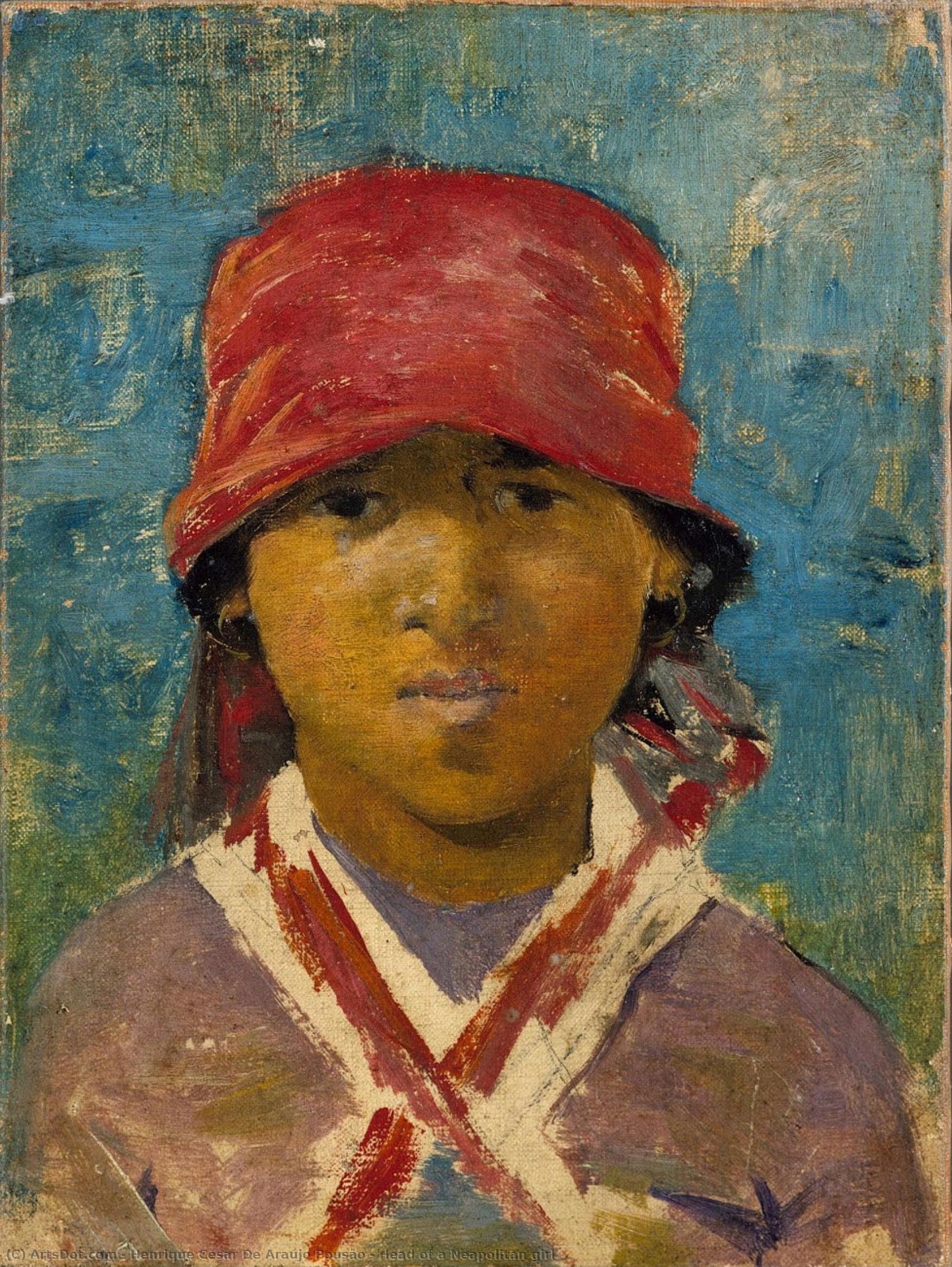 Head Of A Neapolitan Girl — Henrique Pousão