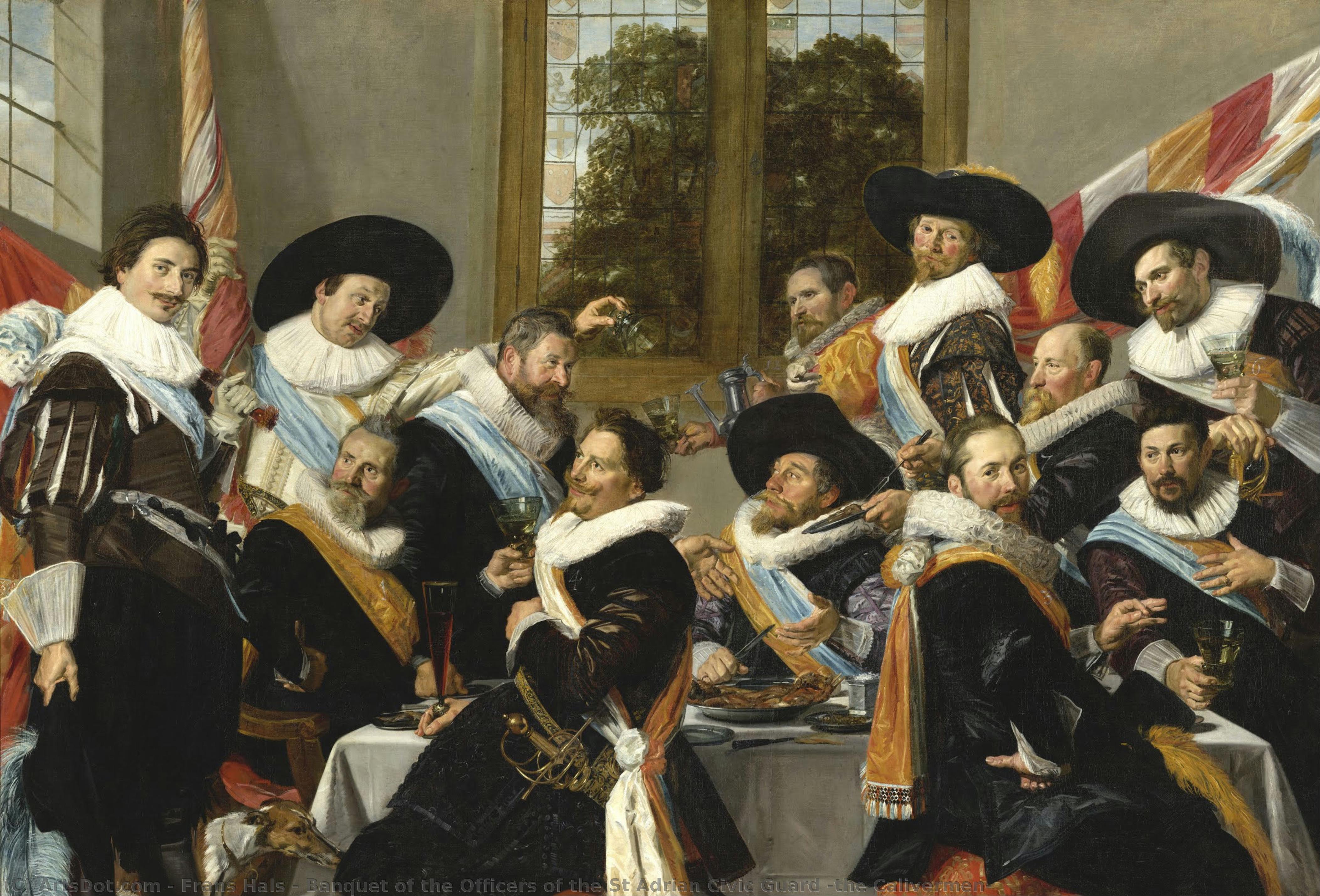 Banquete De Los Oficiales De La Guardia Cívica De San Adrián (los Arqueros) — Frans Hals I