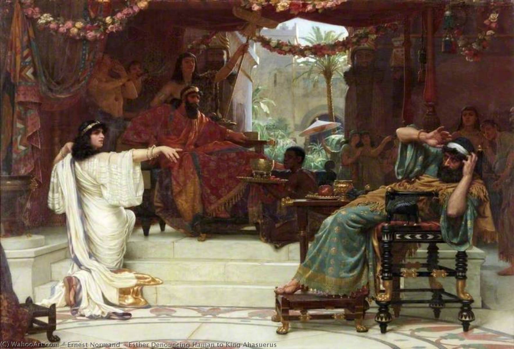 Esther Denouncing Haman To King Ahasuerus — Ernest Normand