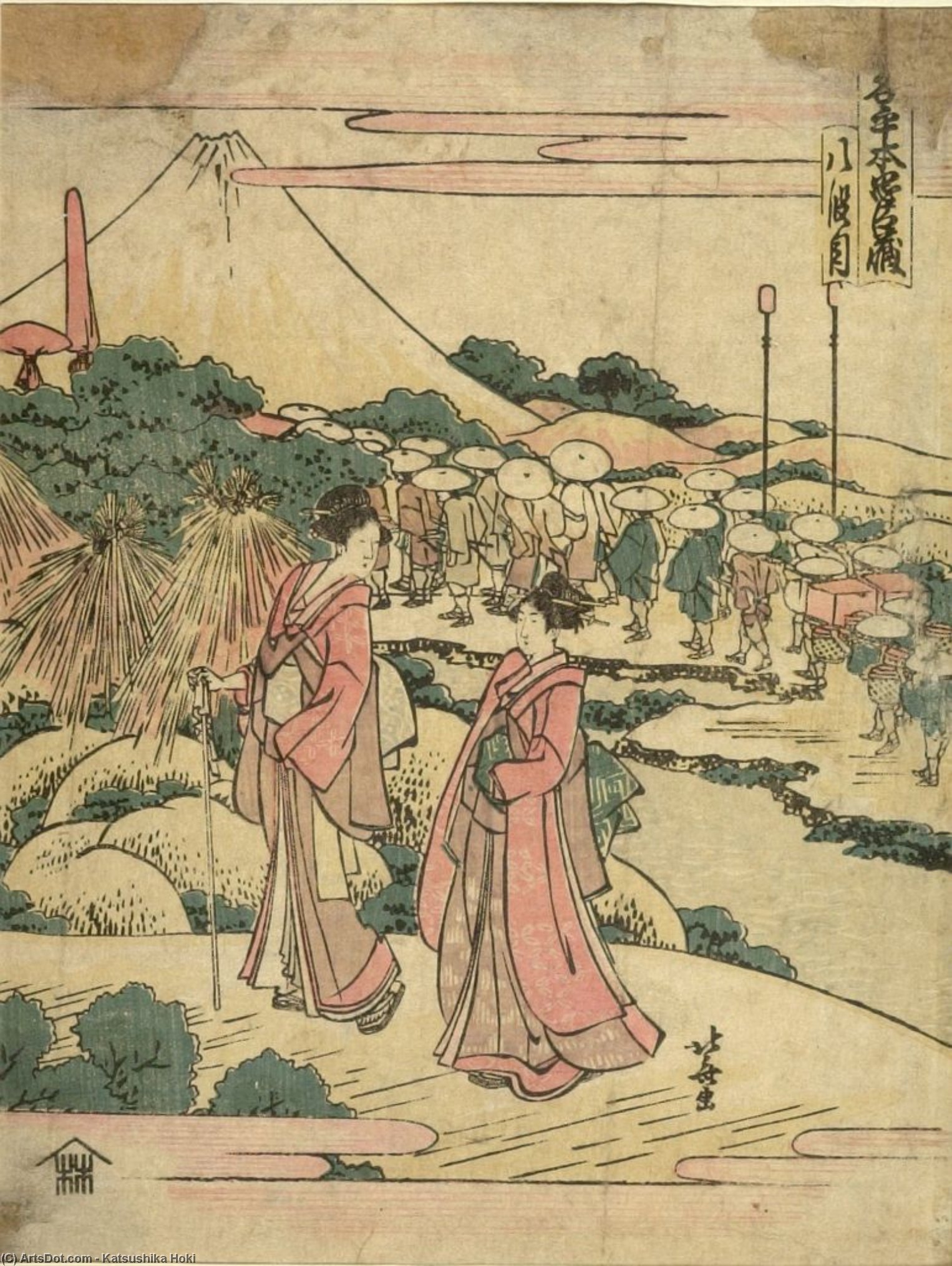Kakogawa Tonase Und Konami Reisen — Katsushika Hokusai