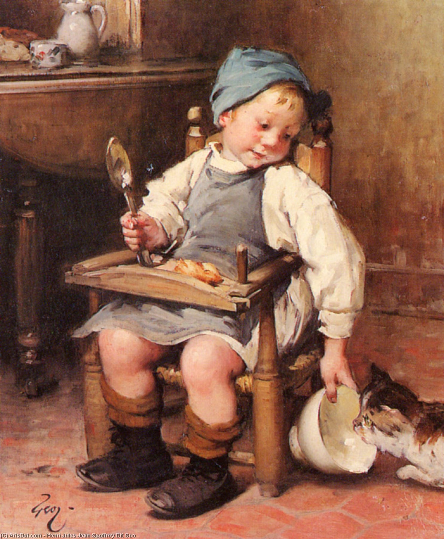 Sharing A Meal — Henri Jules Jean Geoffroy Dit Geo