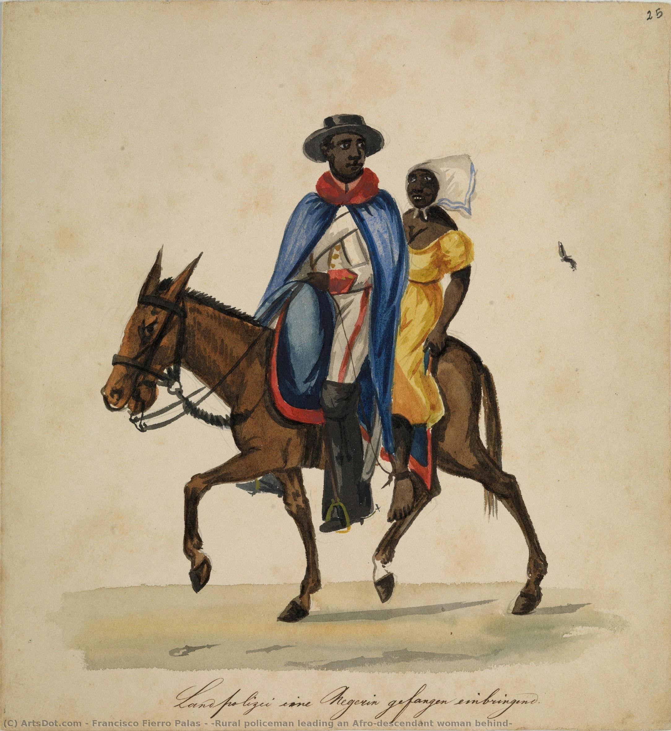 [rural Policeman Leading An Afro-descendant Woman Behind] — Francisco Fierro Palas