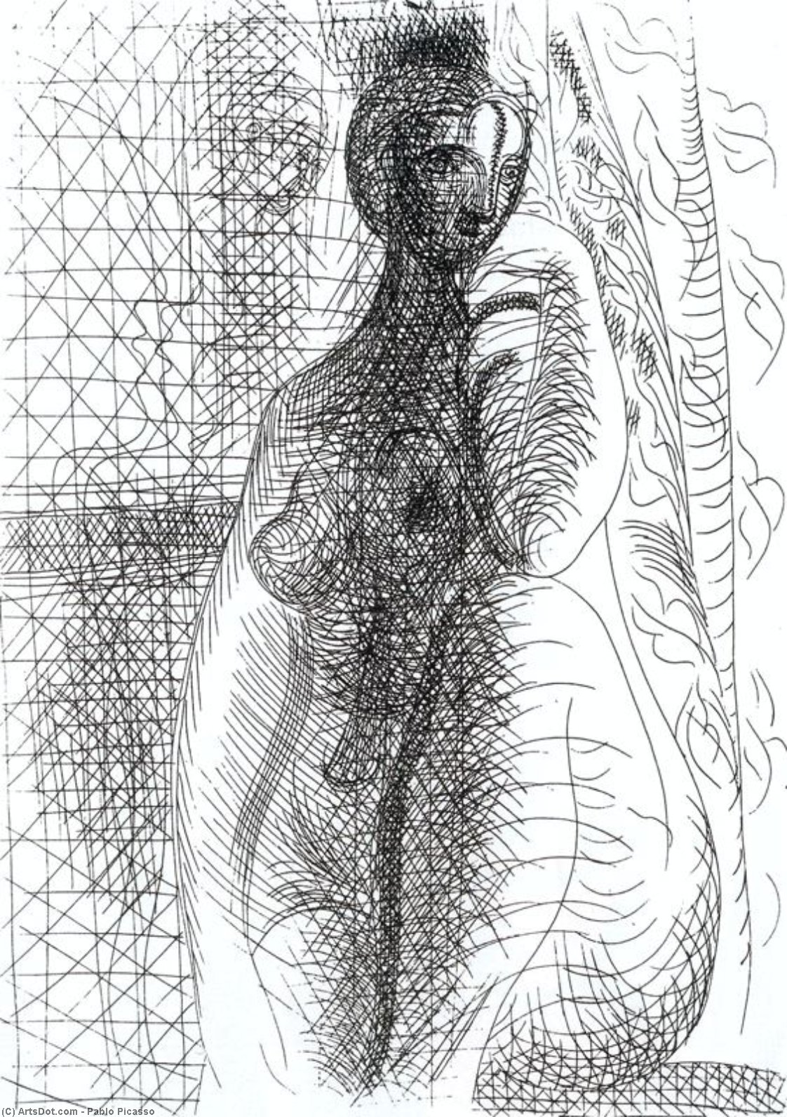 Mujer Desnuda Con Pierna Plegada — Pablo Picasso