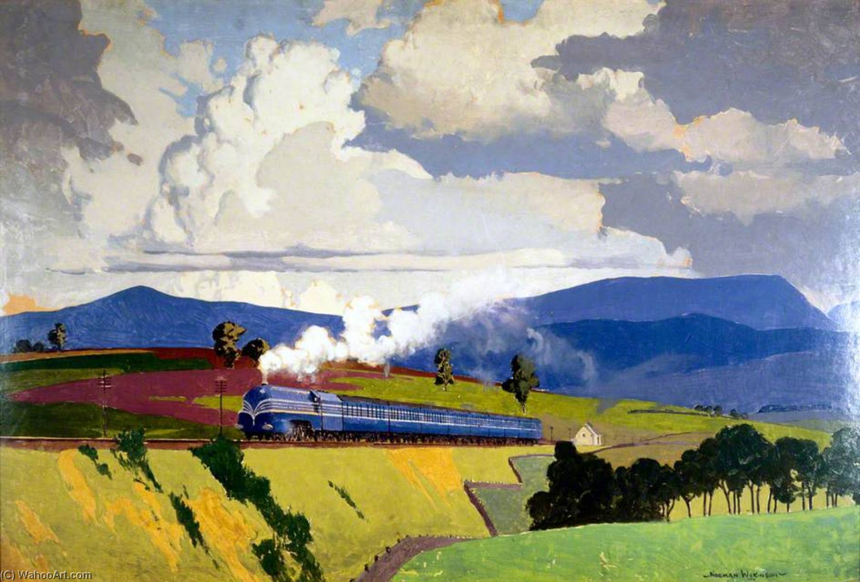 The 'coronation Scot' Ascending Shap Fell, Cumbria (london, Midland And Scottish Railway Poster Artwork) — Norman Wilkinson