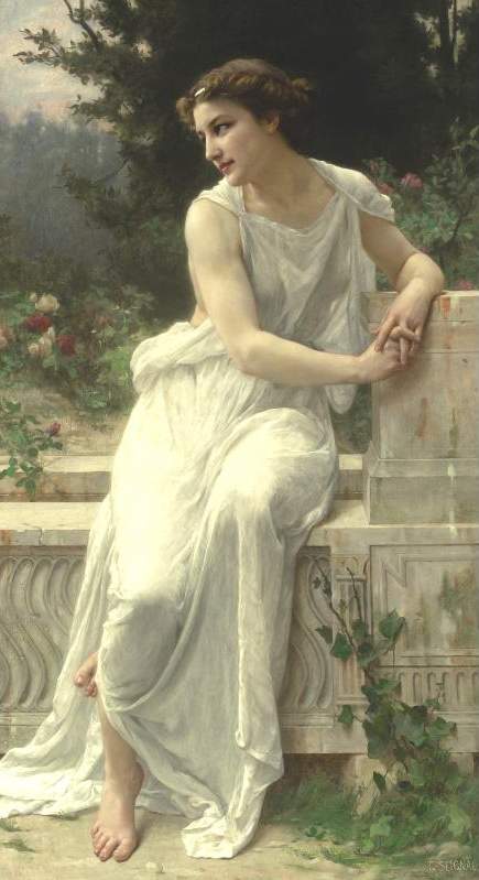 Young Woman Of Pompeii On A Terrace — Guillaume Seignac