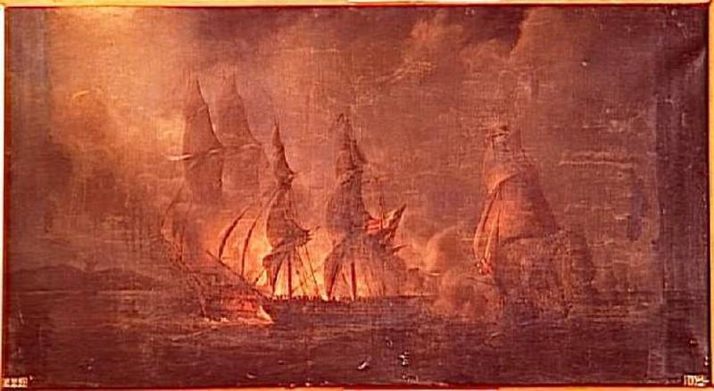 Combat De La Fregate Francaise La Sirene Contre Une Division Anglaise.22 Mars 1808 — Pierre Julien Gilbert