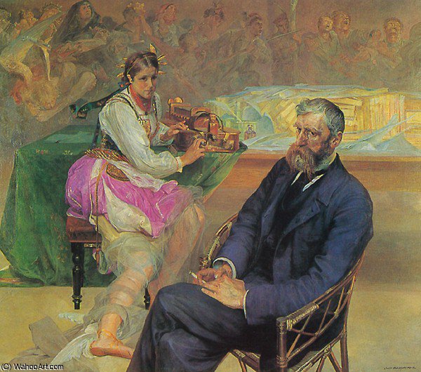 Portrait Of Adam Asnyk With The Muse — Jacek Malczewski