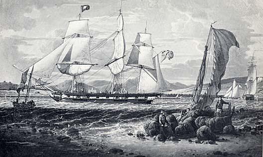 Armed Merchantman Entering Liverpool Harbor, (painting) — Robert W. Salmon