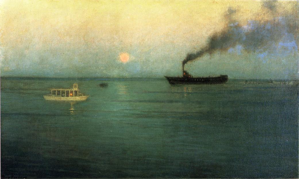 Rosy Moon Off Charles Harbor — Lowell Birge Harrison