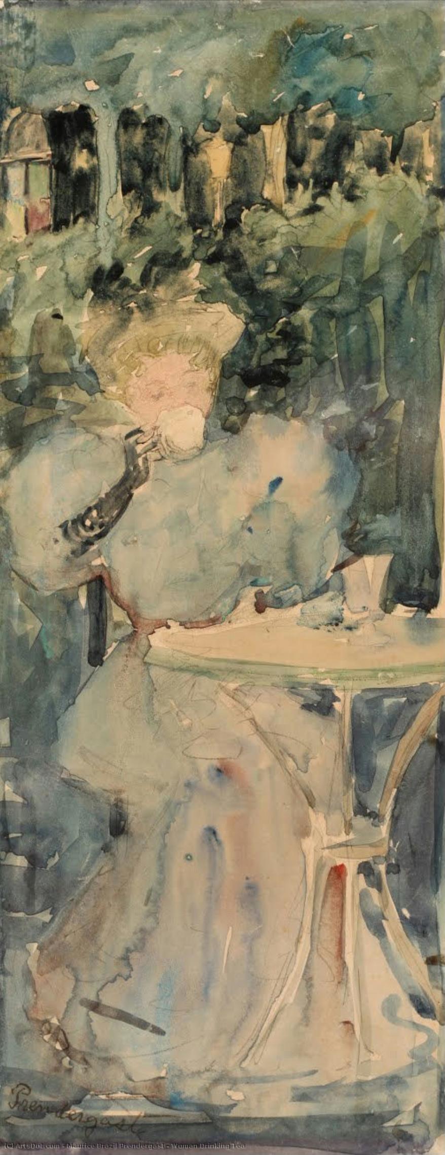 Woman Drinking Tea — Maurice Brazil Prendergast