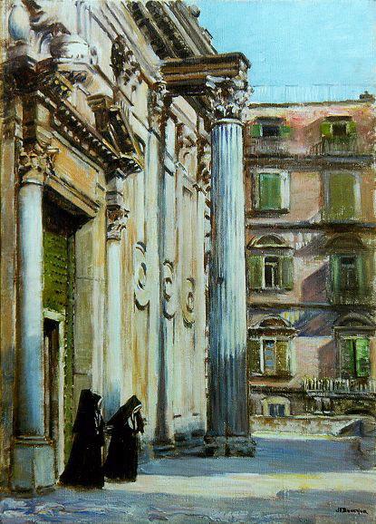 Les Colonnes Antiques De San Paolo À Naples (titre Inscrit) — Joseph-félix Bouchor