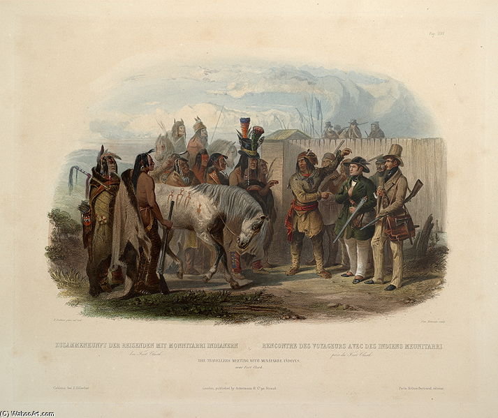 The Travellers Meeting With Minatarre Indians — Karl Bodmer