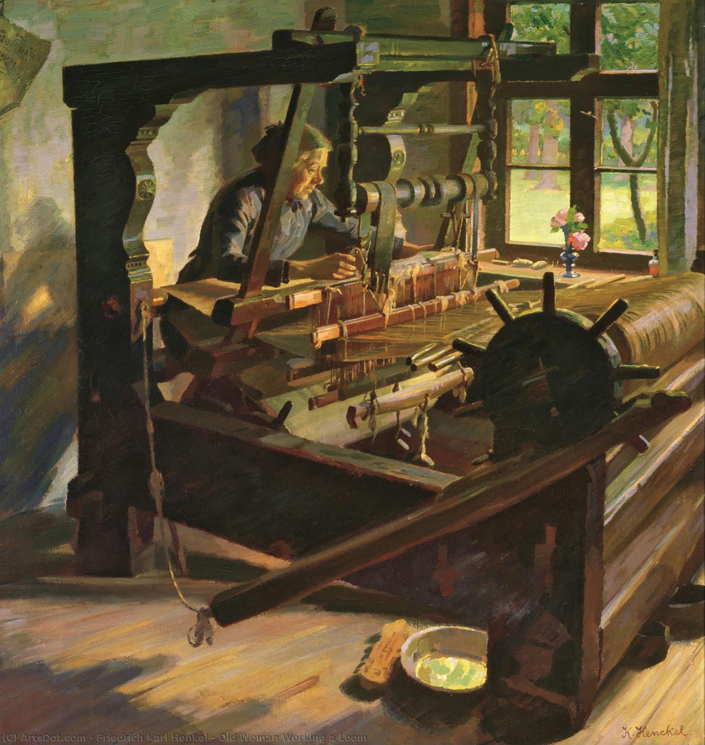 Old Woman Working A Loom — Friedrich Karl Henkel