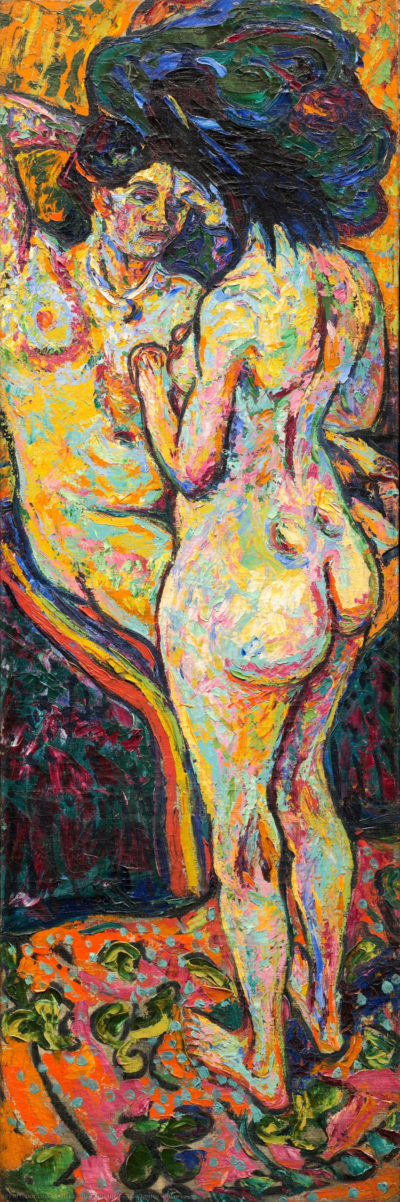 Two Nudes [obverse] — Кирхнер