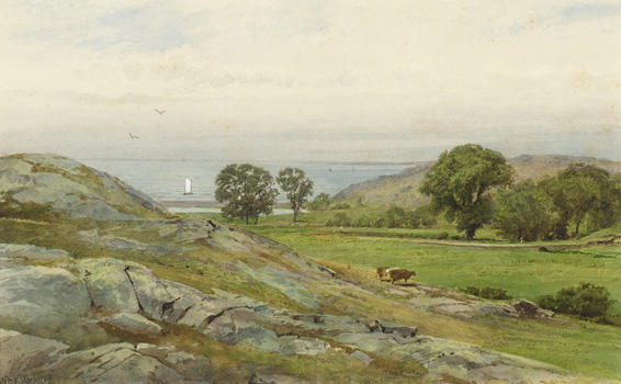 Newport Landscape. Hills And Sea — William Trost Richards
