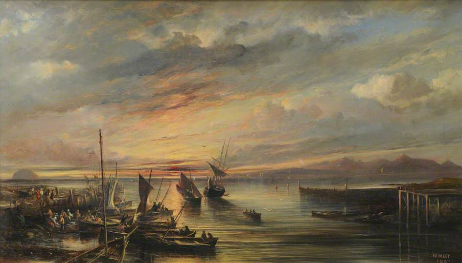 Sunset And Arran Hills From Ayrshire Coast — William Muir