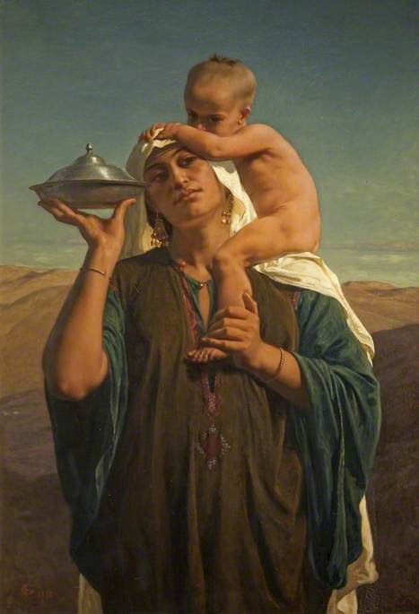 Bedouin Mother And Child (afterglow) — Frederick Trevelyan Goodall