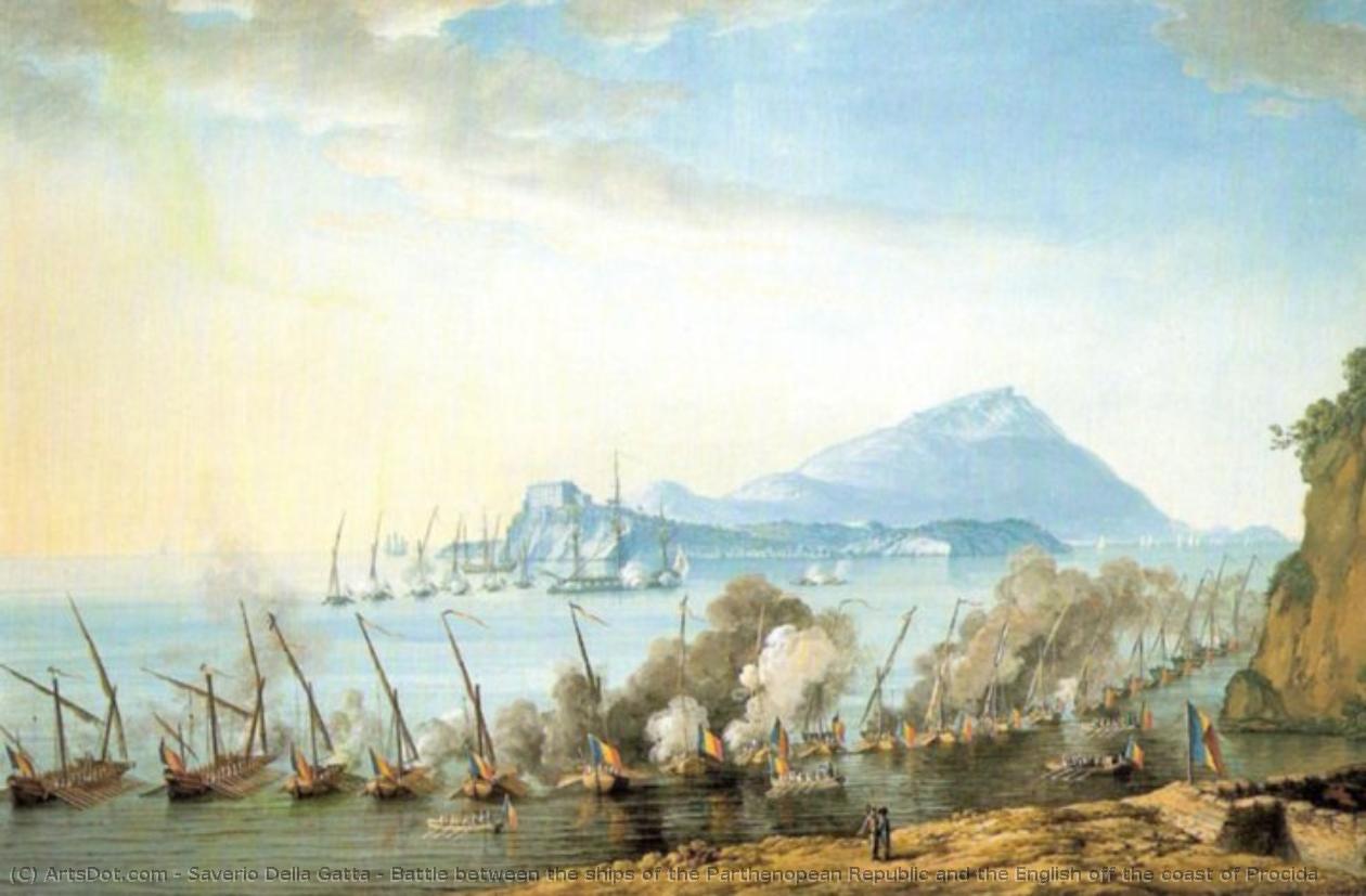 Battle Between The Ships Of The Parthenopean Republic And The English Off The Coast Of Procida — Saverio Xavier Della Gatta