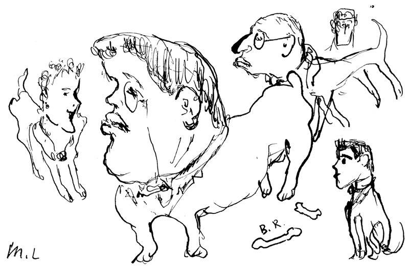 Cocteau, Diaghilev, Stravinsky, Ansermet And An Impresario — Mikhail Fiodorovich Larionov