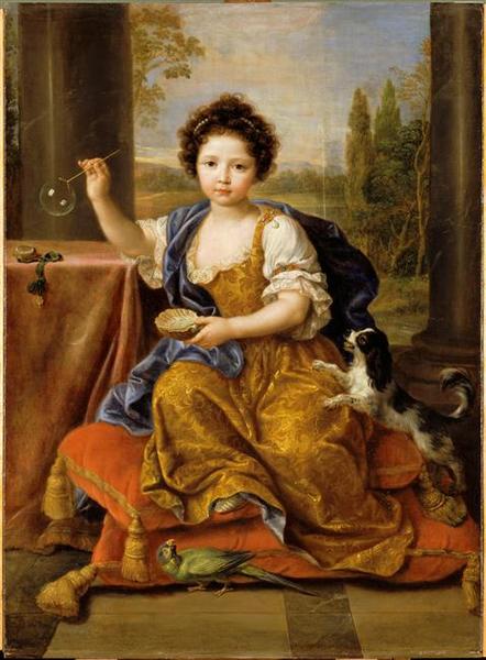 Louise Marie De Bourbon, Dite Mademoiselle De Tours La Fillette Aux Bulles De Savon (autre Titre) — Pierre Mignard
