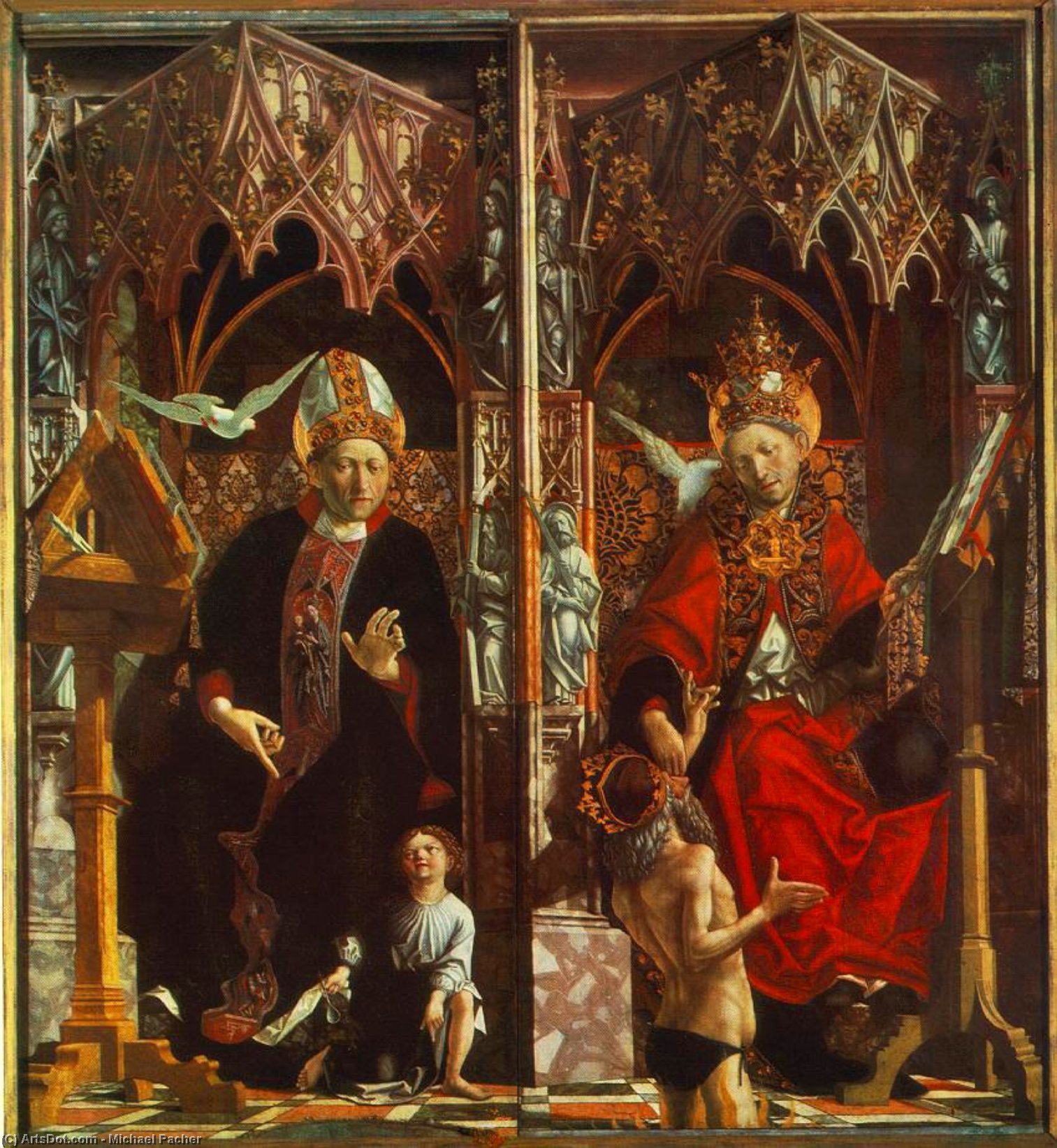 Altarpiece Of The Church Fathers: St Augustine And St Gregory — Mihael Paher