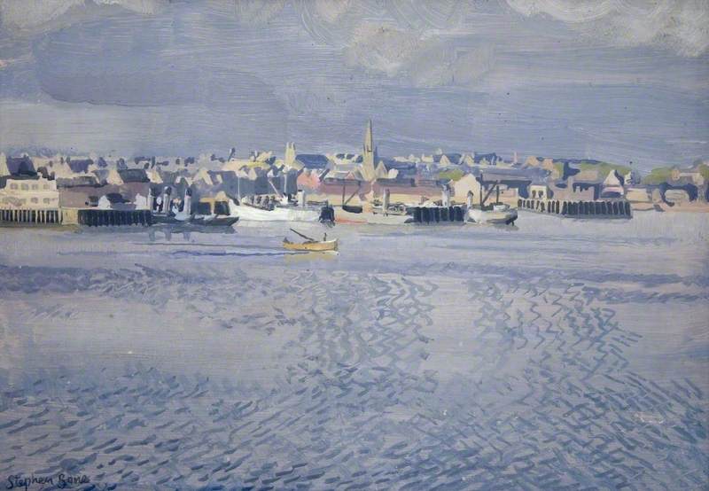 Stornoway Harbour, Evening, Minesweepers And Coasting Vessels — Stephen Bone