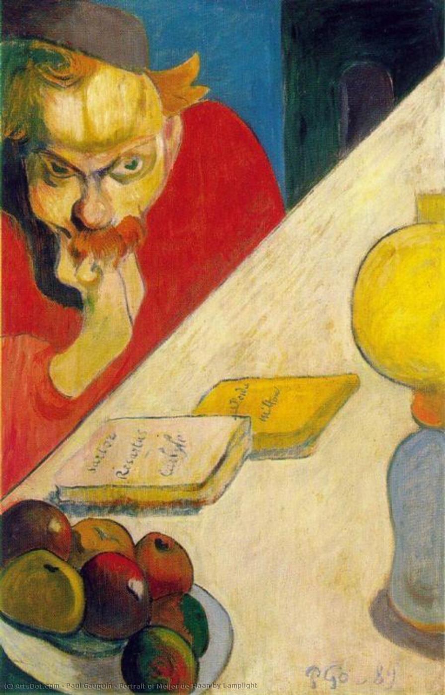 Retrato De Meijer De Haan Por Lamplight — Eugène Henri Paul Gauguin