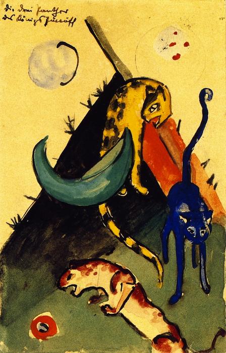 The Three Panthers Of King Jussuff — Franz Marc