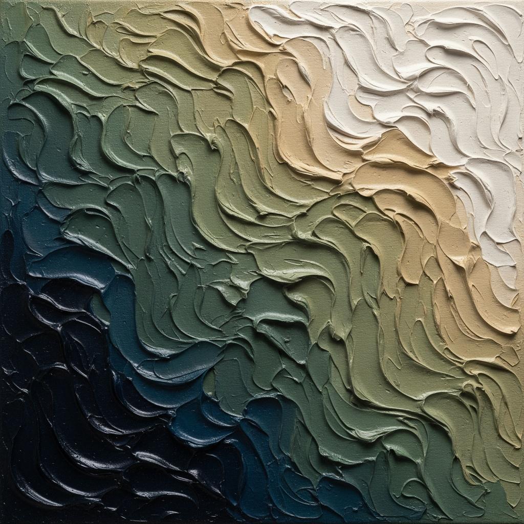Sculptural Tides Of Luminous Cream Cascading Into A Deep Teal Abyss — David Moreau