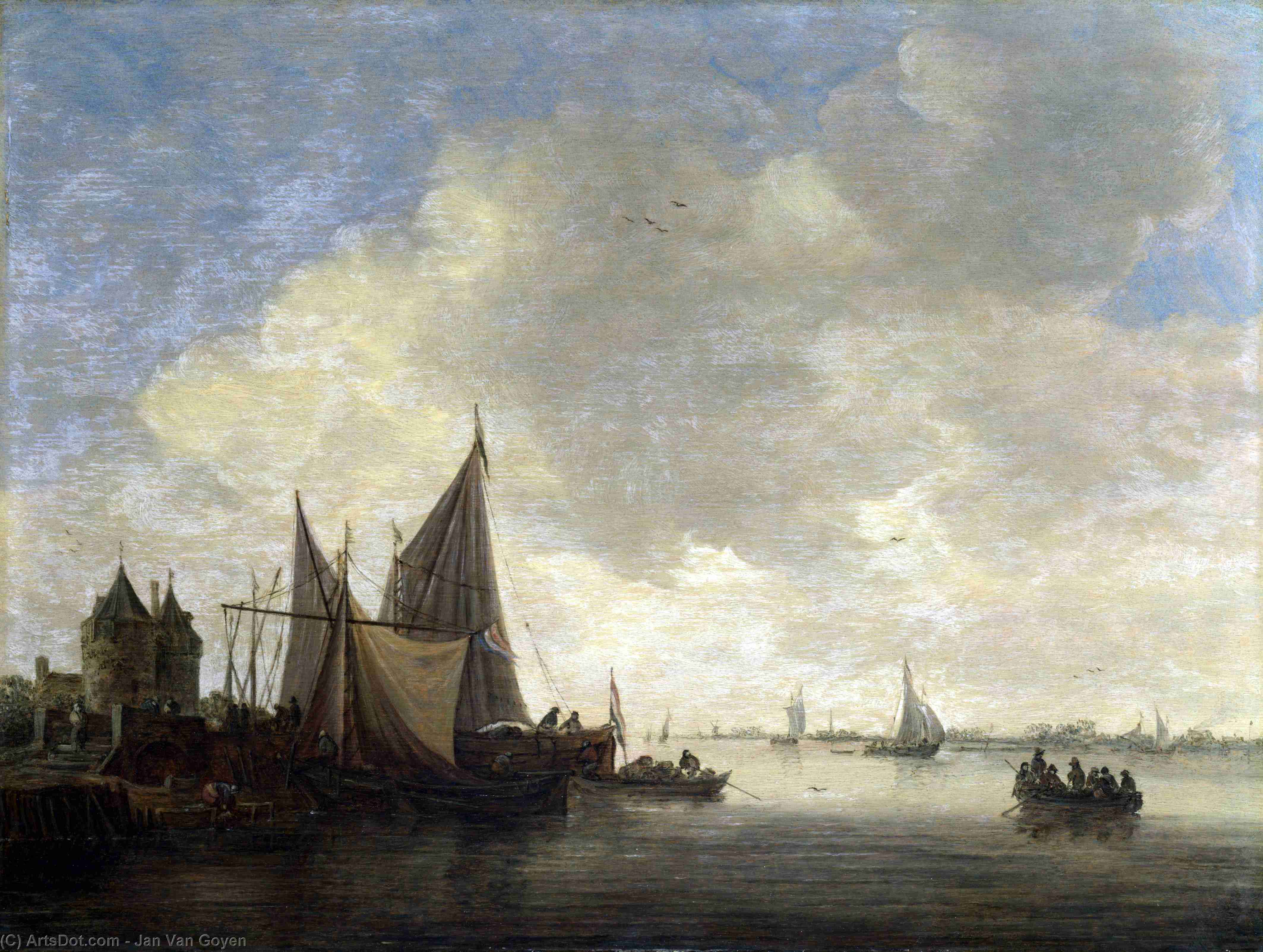 The Mouth Of An Estuary With A Gateway — Jan Van Goyen