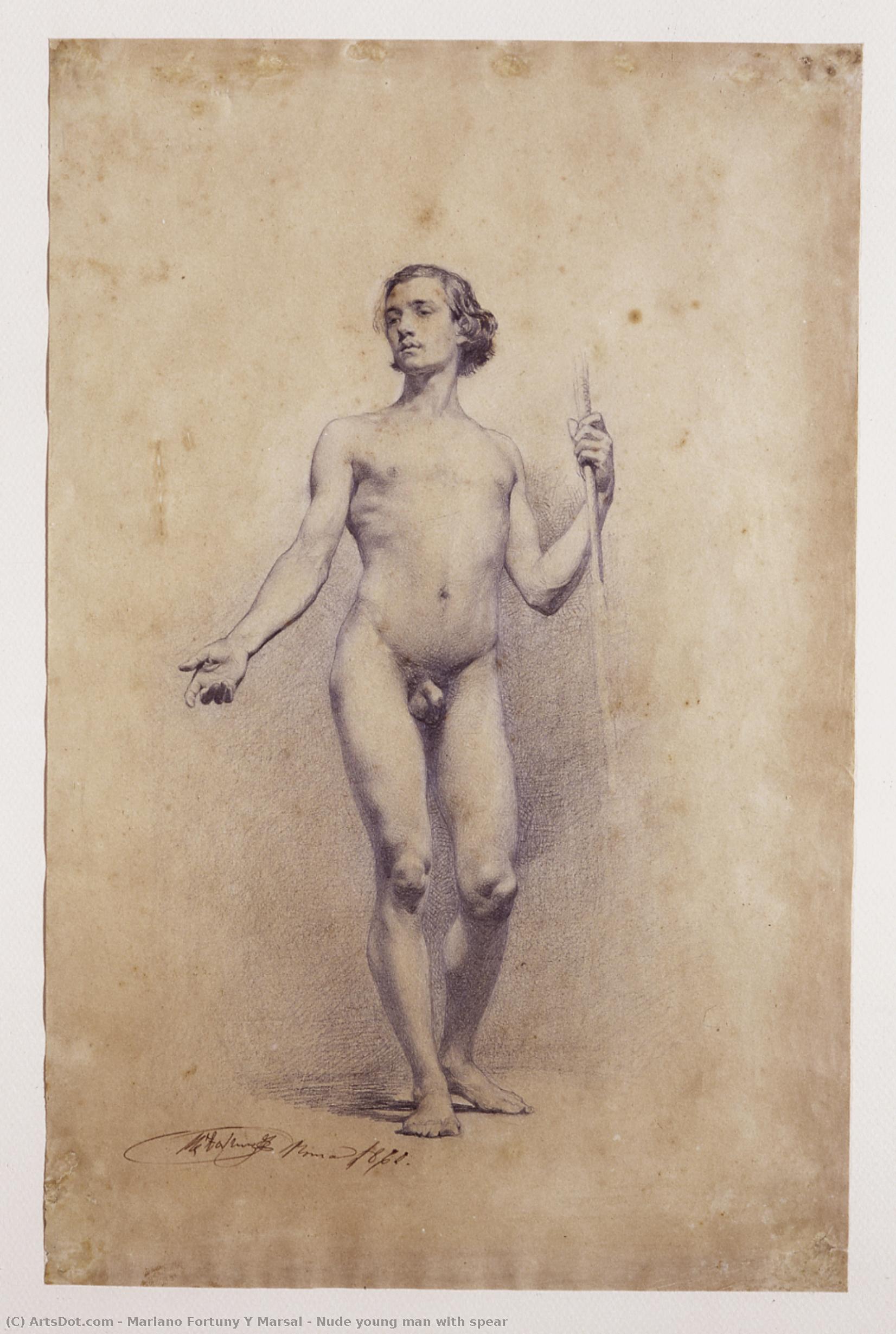 Nude Young Man With Spear — Mariano Fortuny Y Marsal