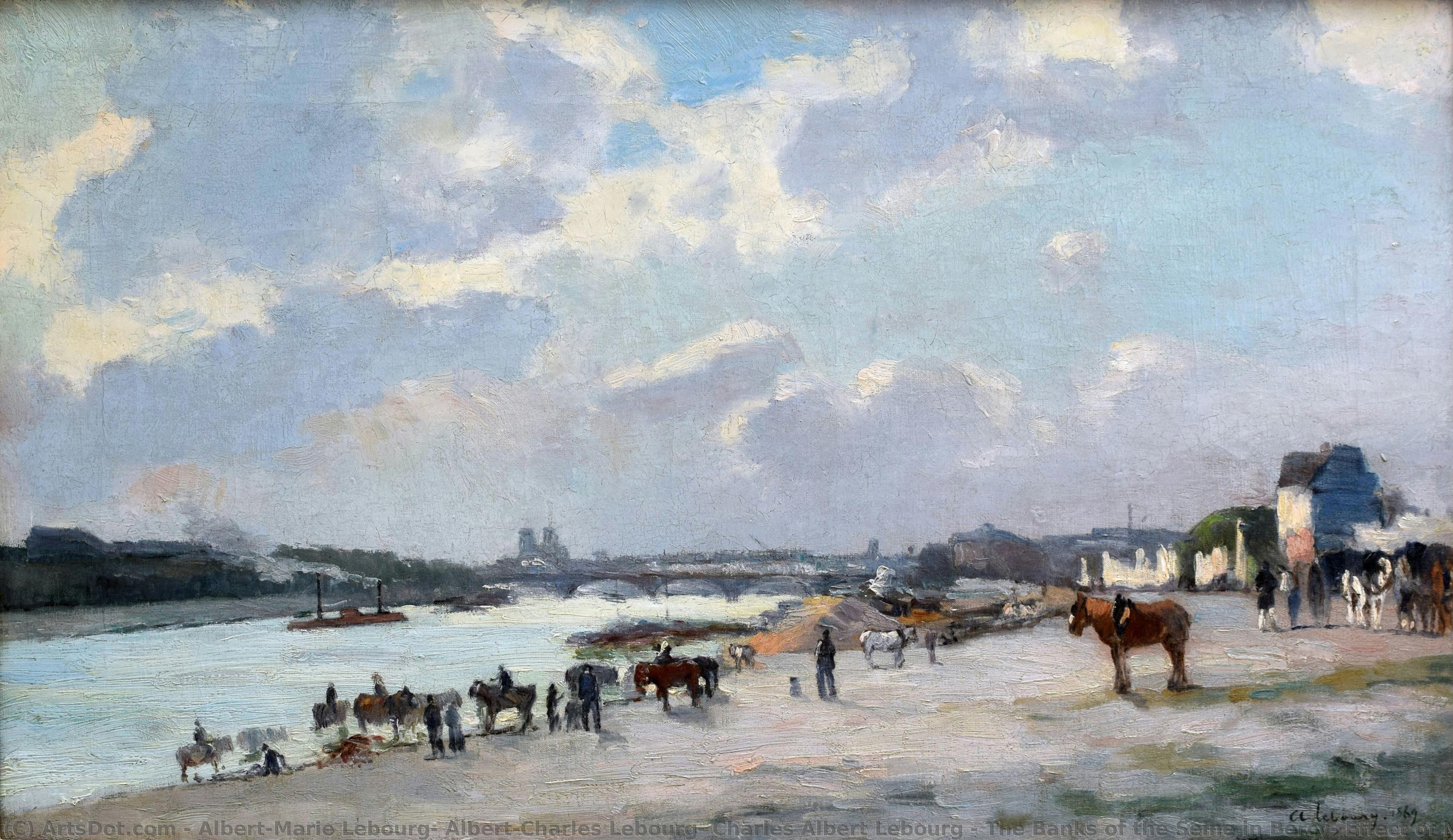 The Banks Of The Seine In Bercy, Effect Of Night (les Berges De La Seine À Bercy, Effet De Soir) — Albert-marie Lebourg, Albert-charles Lebourg, Charles Albert Lebourg