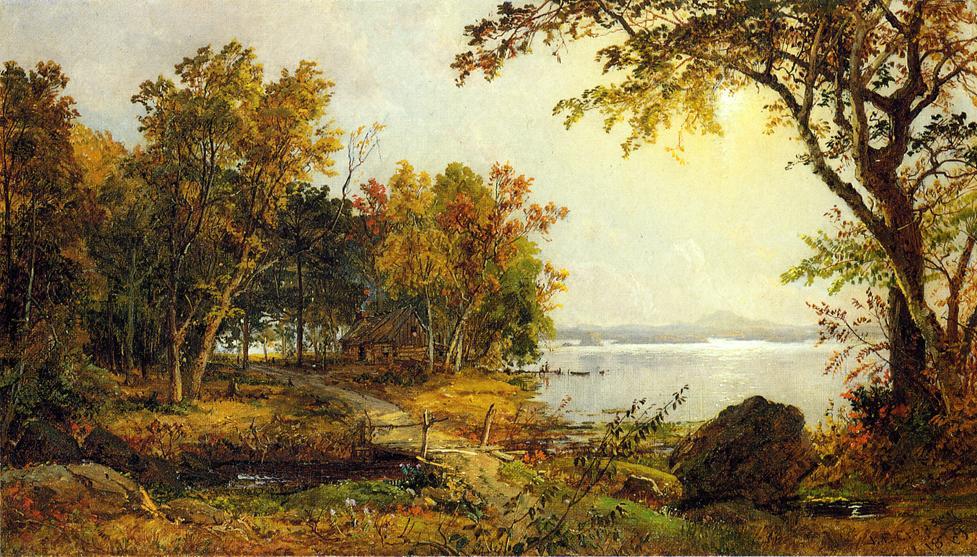 A Cabin On Greenwood Lake — Jasper Francis Cropsey
