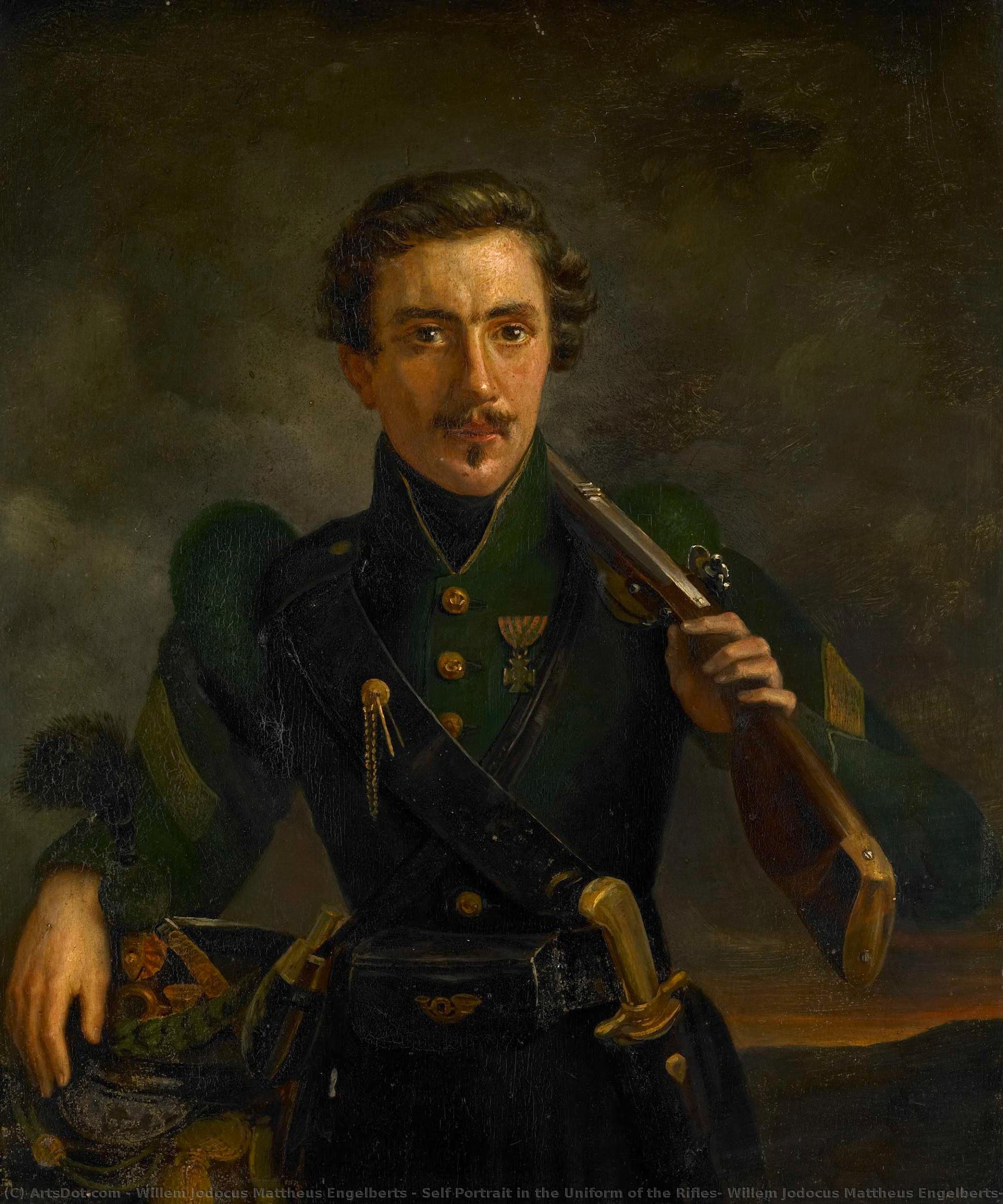 Self Portrait In The Uniform Of The Rifles, Willem Jodocus Mattheus Engelberts, 1831 — Willem Jodocus Mattheus Engelberts