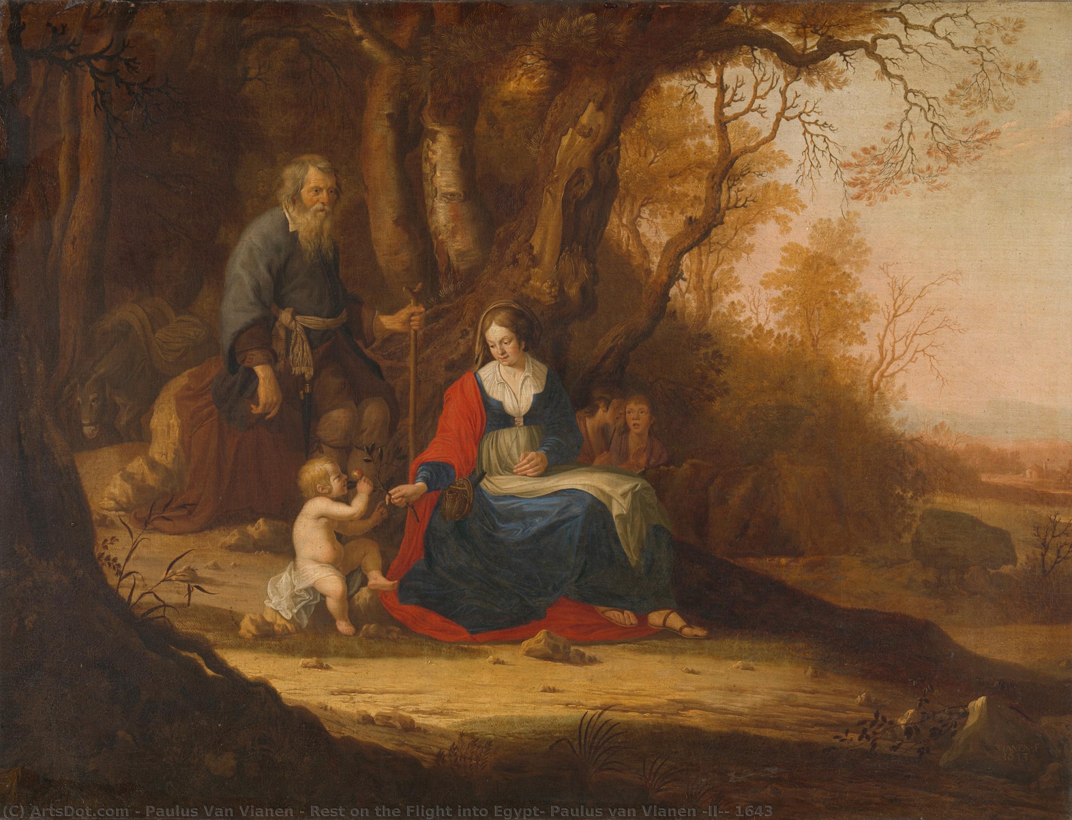 Rest On The Flight Into Egypt, Paulus Van Vianen (ii), 1643 — Paulus Van Vianen