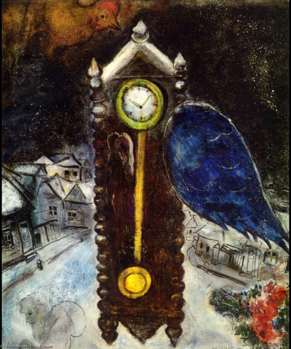 Clock With Blue Wing — Марк Шагал