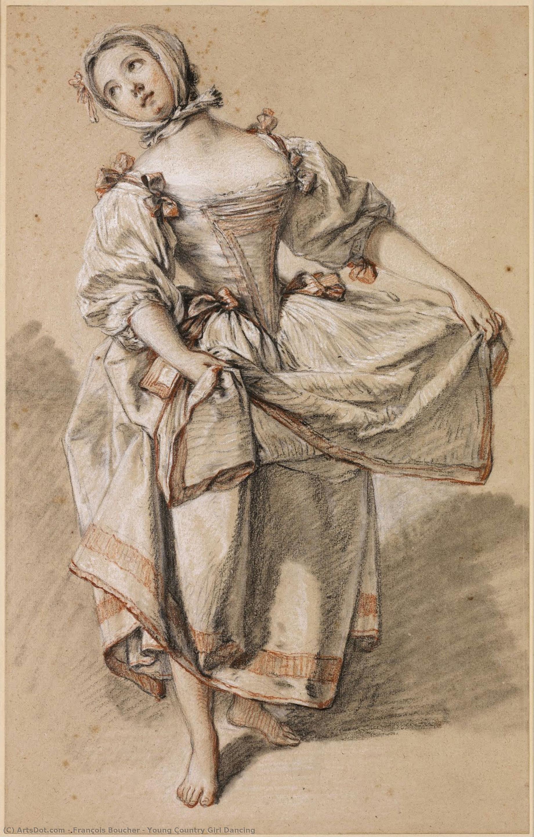 Young Country Girl Dancing — François Boucher