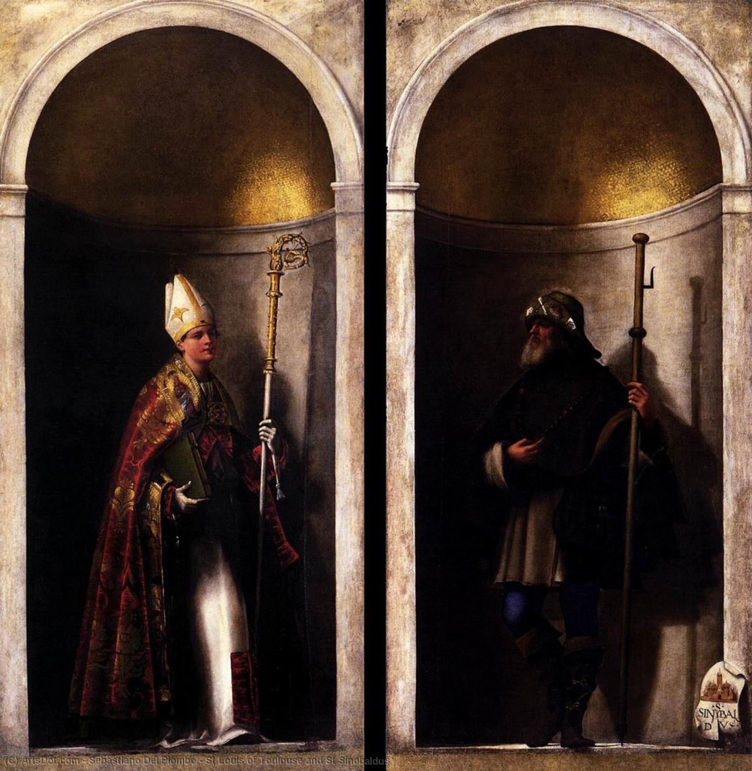 St Louis Of Toulouse And St Sinobaldus — Sebastiano Del Piombo