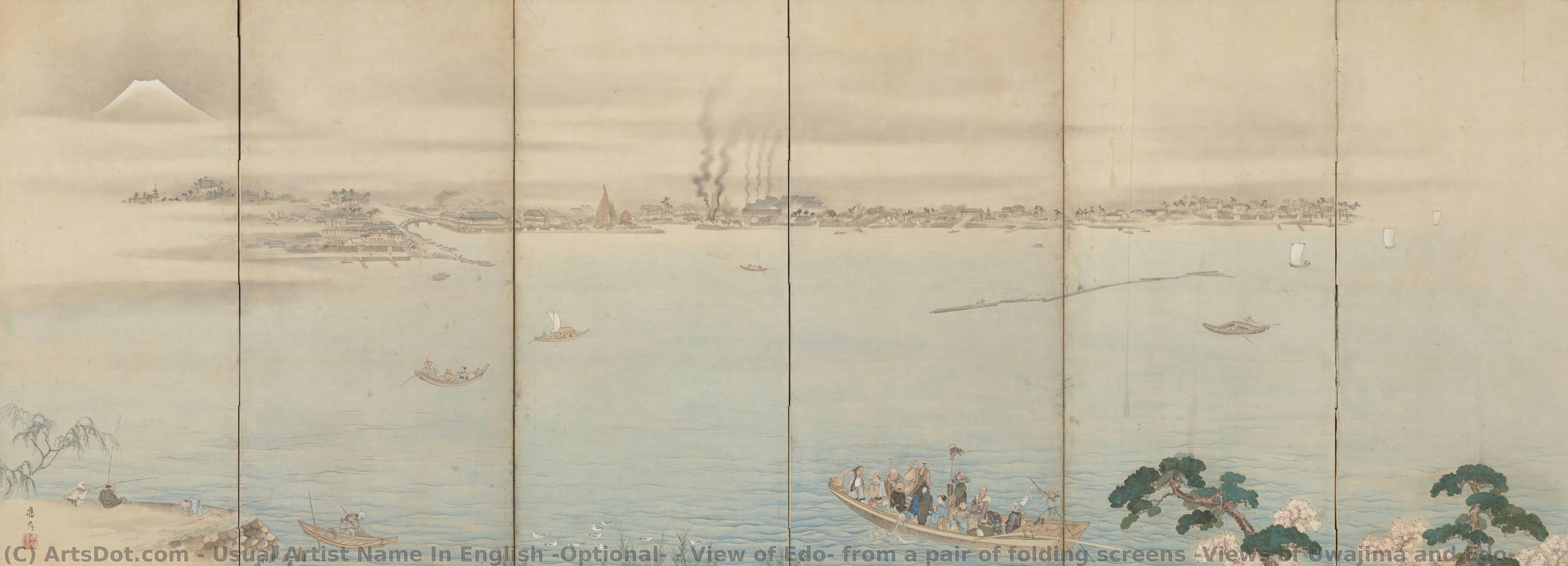 View Of Edo, From A Pair Of Folding Screens ‘views Of Uwajima And Edo’ — Usual Artist Name In English (optional)
